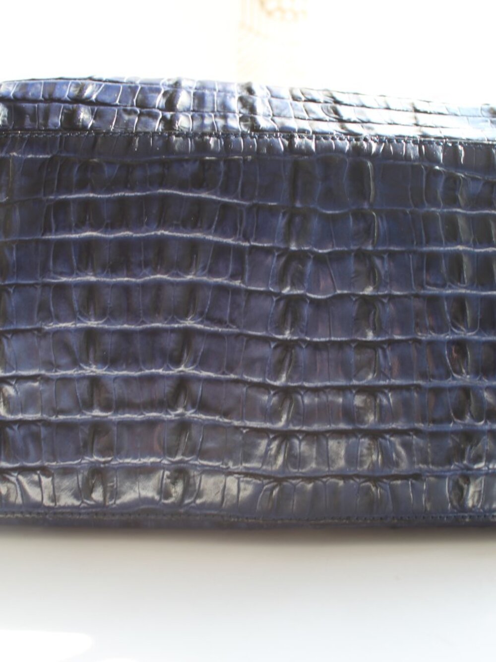 Brahmin Noelle Ink Melbourne Croc Leather Bag - NWOT - Luxury Navy - Picture 2 of 10